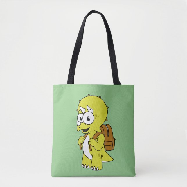 Illustration De Tricératops Avec Sac À Dos. (Devant)