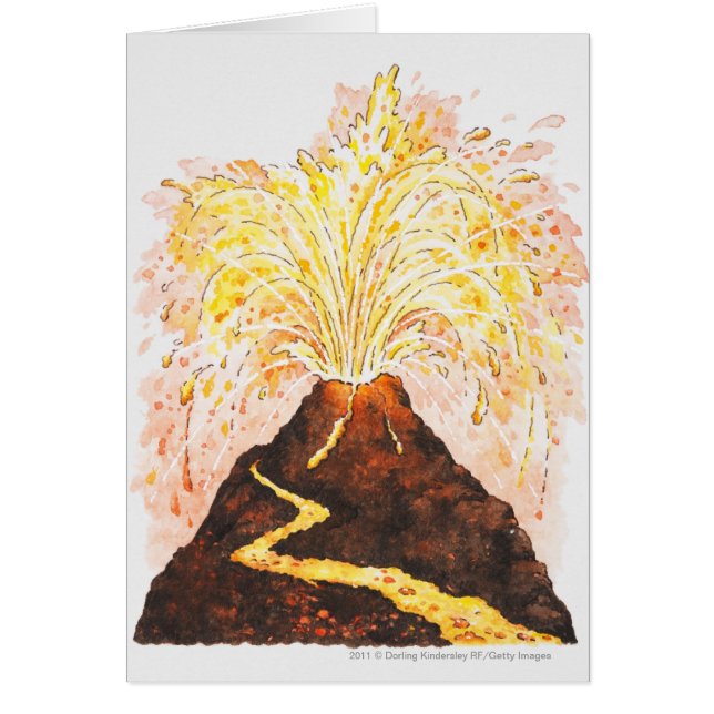 Illustration de volcan éclatant (Devant)