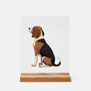 Illustration de vue arrière de chien Beagle vintag