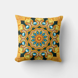 illustration decorative background frame with patt throw pillow