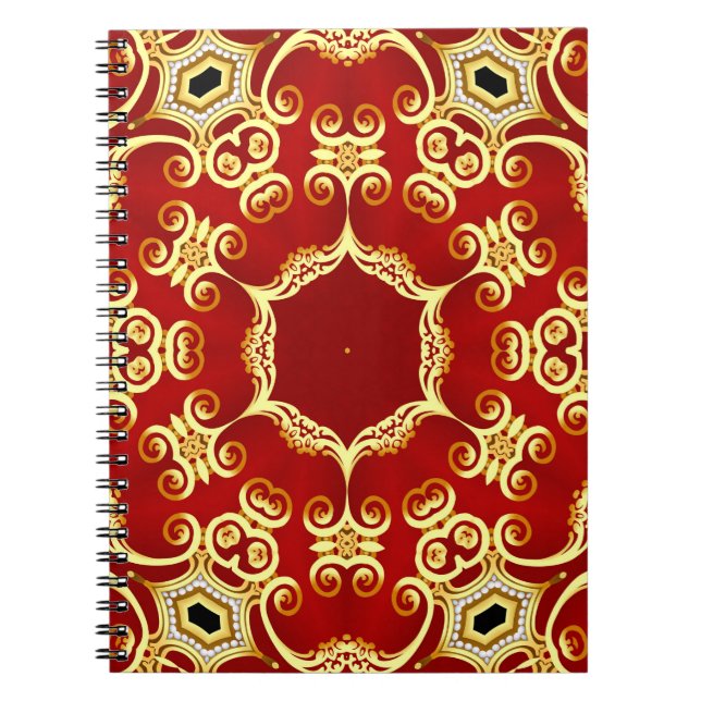 illustration decorative frame with pattern gold pe notebook (Front)