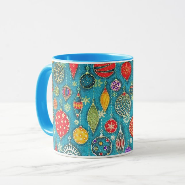 Illustration des ornements de Noël Mug (Devant gauche)