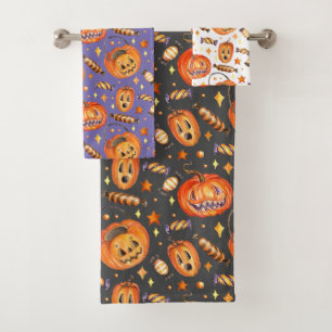 Illustration d'Halloween avec citrouille et bonbon