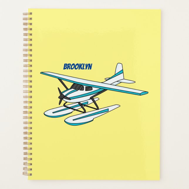 Illustration d'hydravion bleu blanc (Devant)