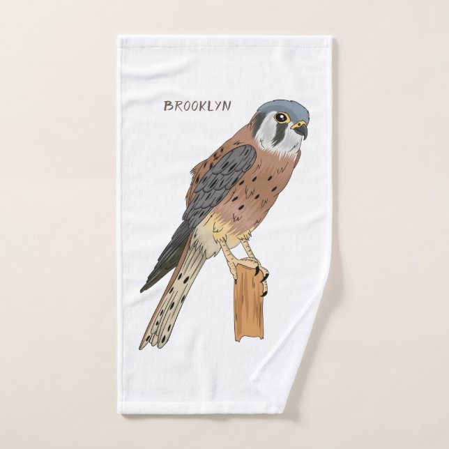 Illustration d'oiseau américain Kestrel (Serviette à main)