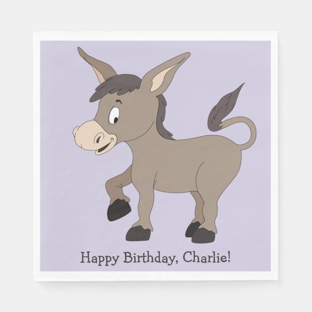 Illustration Donkey - serviettes en papier texte p (Devant)