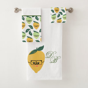 Illustration drôle de dessin animé de citron jaune