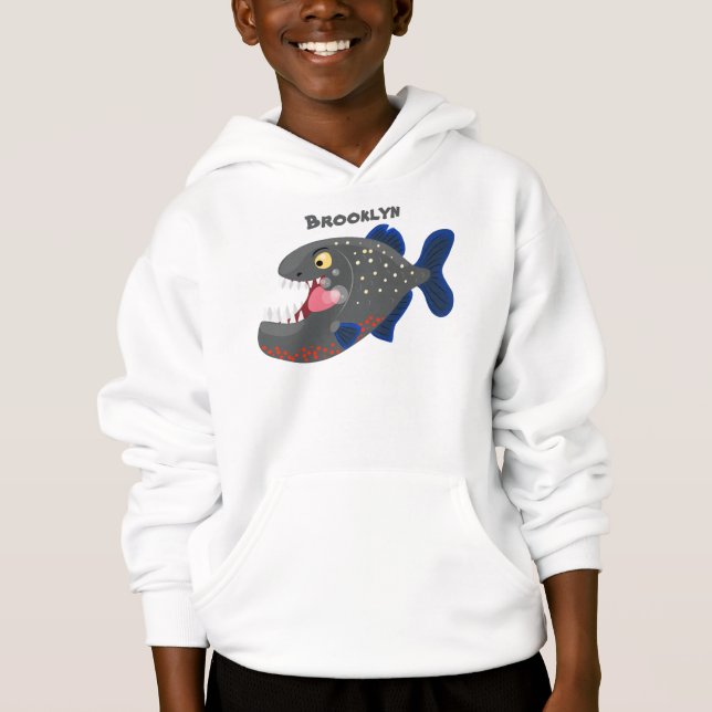 Illustration drôle de piranha affamée (Devant)