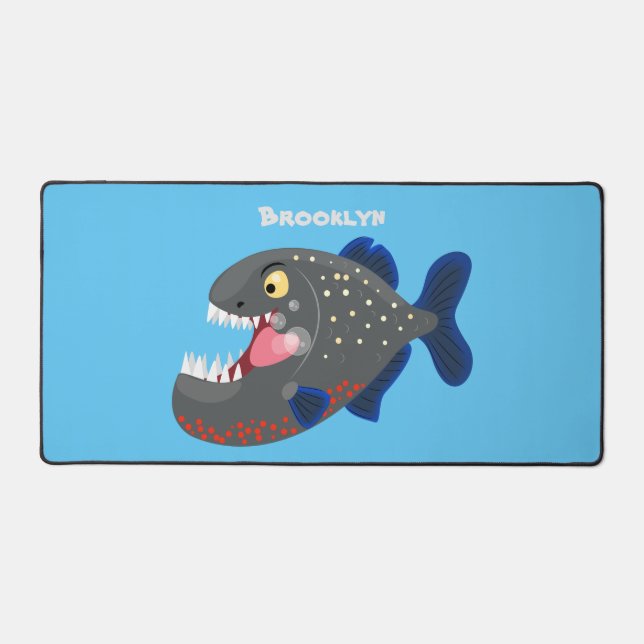 Illustration drôle de piranha affamée (Recto)