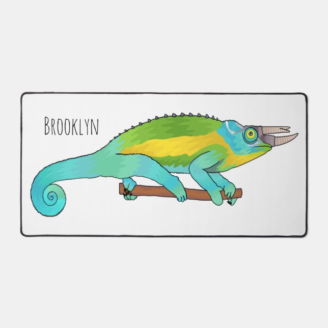 Illustration du caméléon de Jackson (Recto)