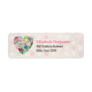 Illustration du coeur floral en rose et vert