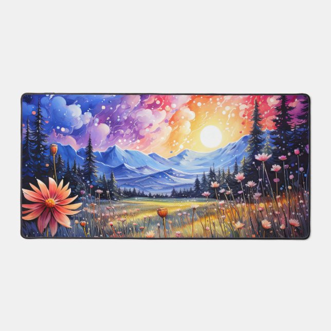 Illustration du coucher de soleil de la vallée du  (Recto)