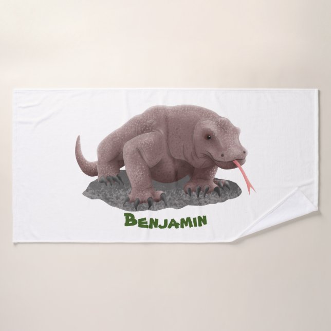 Illustration du dragon de Komodo (Serviette de bain)