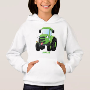 Illustration du joli joyeux tracteur agricole vert