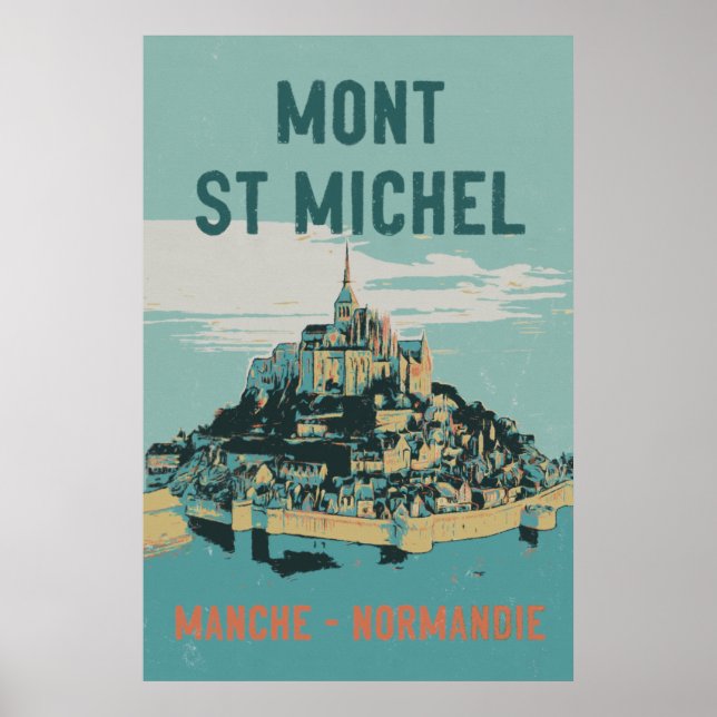 Illustration du Mont Saint Michel Poster France (Devant)