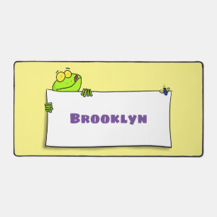 Illustration du panneau de grenouille verte mignon