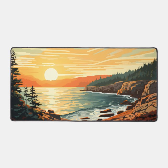 Illustration du parc national Acadia Art rétro (Recto)