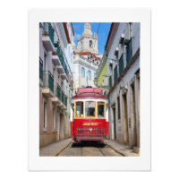 Illustration du tramway de Lisbonne Poster Portuga