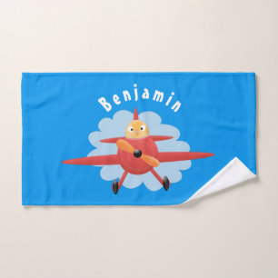 Illustration d'un avion rouge volant mignon