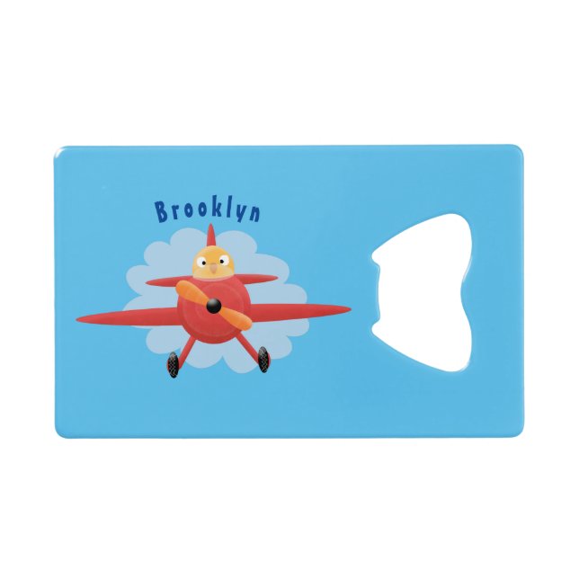 Illustration d'un avion rouge volant mignon (Dos Horizontal)
