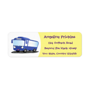 Illustration d'un bus moderne bleu mignon
