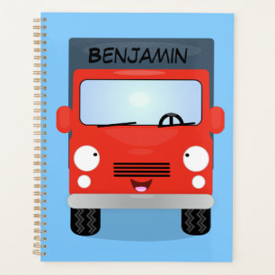 Illustration d'un camion kawaii rouge mou