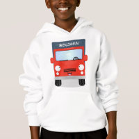 Illustration d'un camion kawaii rouge mou