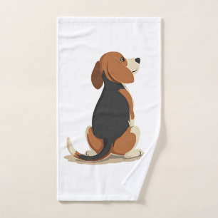 Illustration d'un chien Beagle vintage vu de dos A