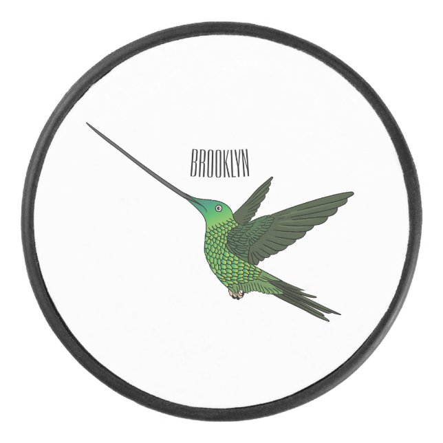 Illustration d'un colibri à bec épée (Devant)