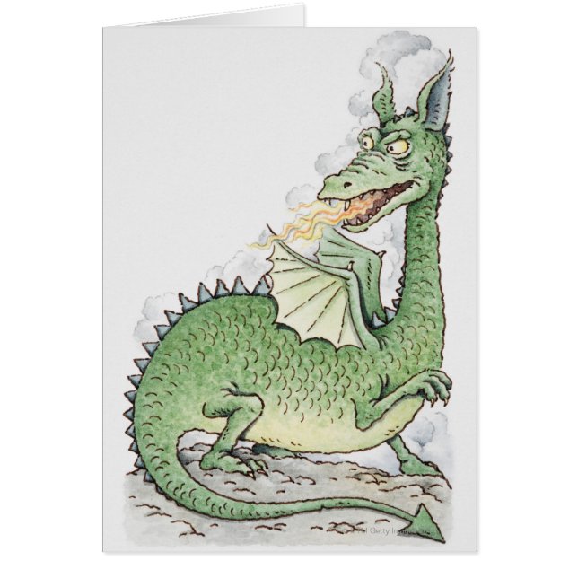Illustration d'un dragon crachant le feu (Devant)