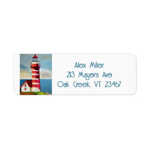 Illustration d'un phare rouge et blanc