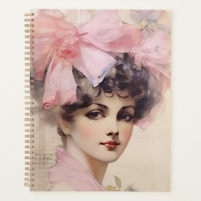 Illustration d'une dame lunaire en rose (Devant)