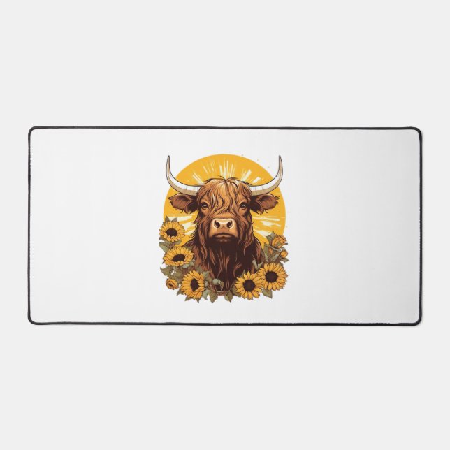 Illustration d'une vache des Highlands avec Sunflo (Recto)