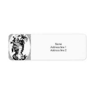 Illustration en noir et blanc de Marie Antoinette