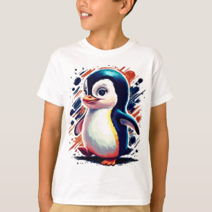 Illustration en pingouin coloré T-shirt
