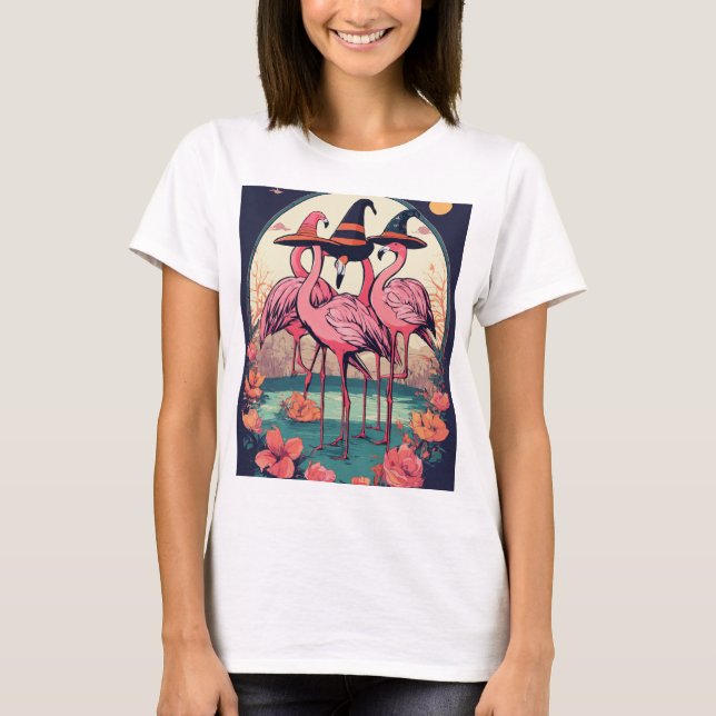 Illustration Flamant rose élégante T-shirt (Devant)