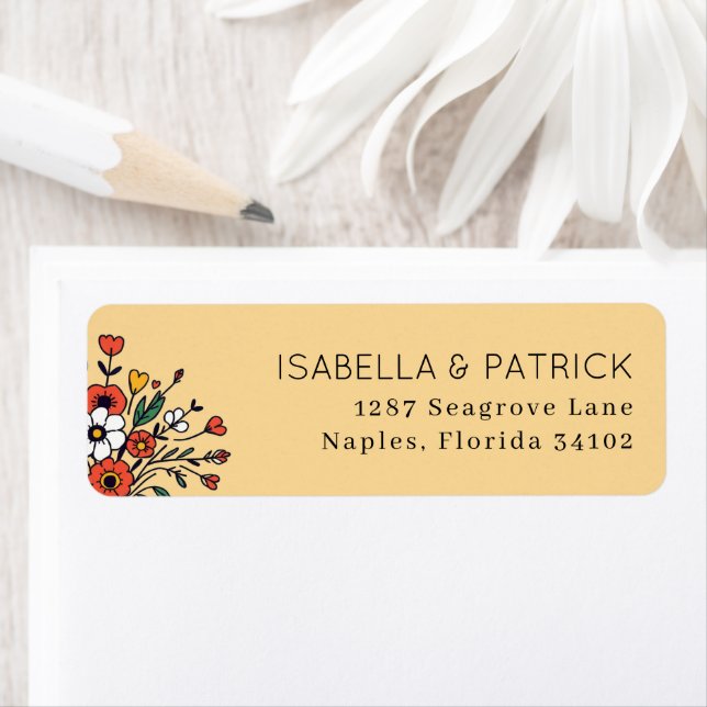 Illustration florale beige chaud (En situation)