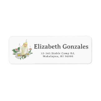 Illustration florale de cockatiel mignon