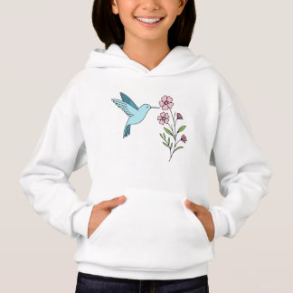 Illustration florale de colibri et rose