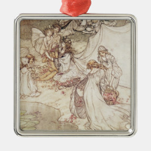 Illustration for a Fairy Tale Metal Ornament