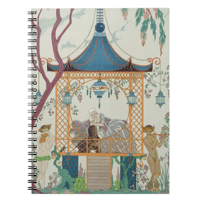 Illustration for 'Fetes Galantes' by Paul Verlaine Notebook (Front)