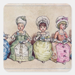 Illustration for 'St. Valentines Day', 1914 Square Sticker