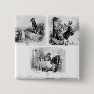 Illustration for 'The Wolf and the Lambb' 2 Inch Square Button