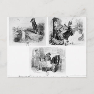 Illustration for 'The Wolf and the Lambb' Postcard
