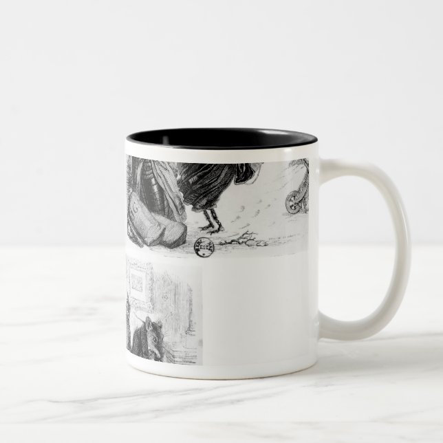 Illustration for 'The Wolf and the Lambb' Two-Tone Coffee Mug (Right)