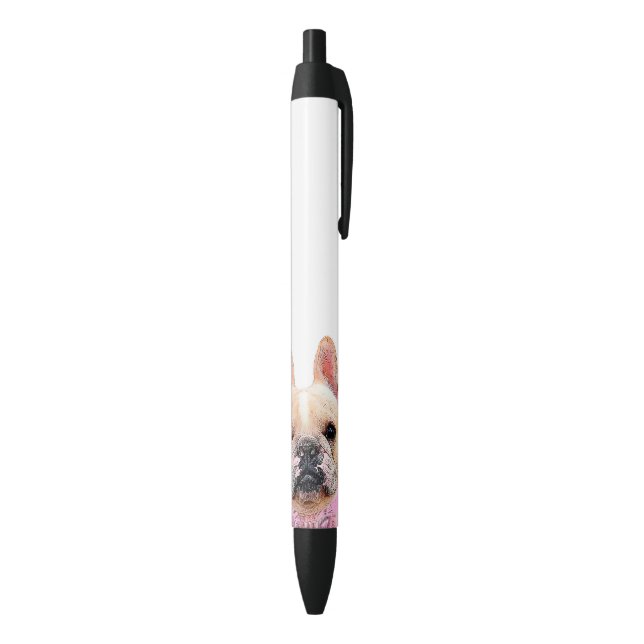 Illustration Française en verre Bulldog - Stylo no (Bas (Vertical))