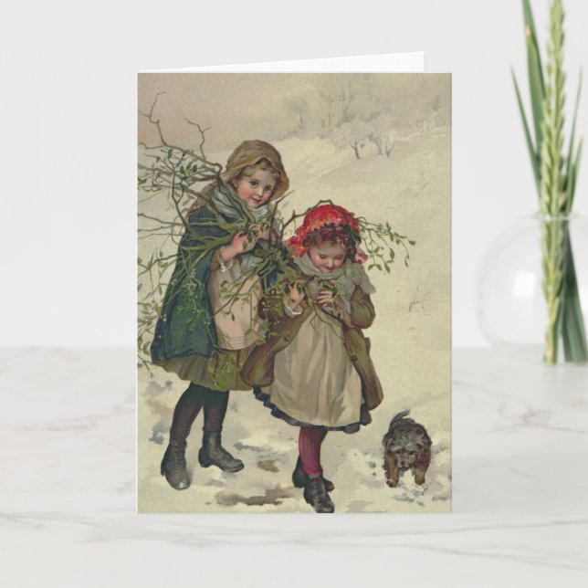 Illustration from Christmas Tree Fairy, pub. 1886 Holiday Card (Front)