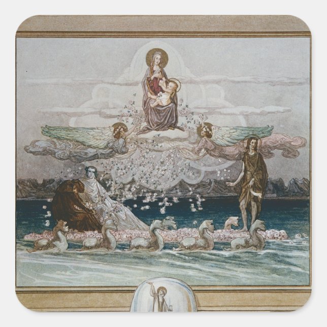 Illustration from Dante's 'Divine Comedy' 2 Square Sticker (Front)