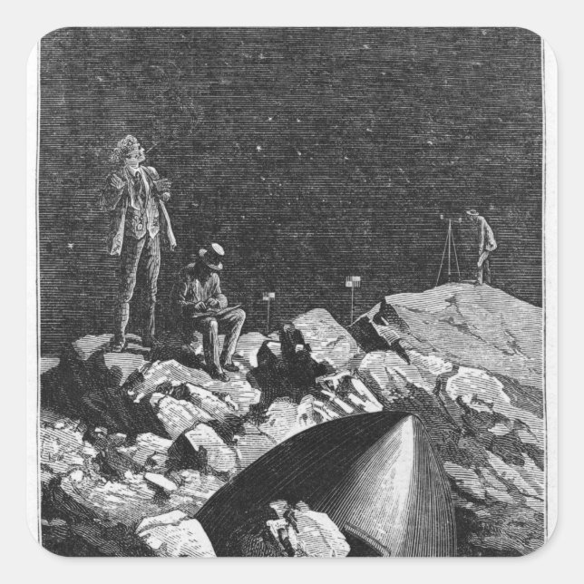 Illustration from 'From the Earth to the Moon' Square Sticker (Front)