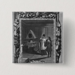 Illustration from 'Le Lutrin' by Nicolas 2 Inch Square Button